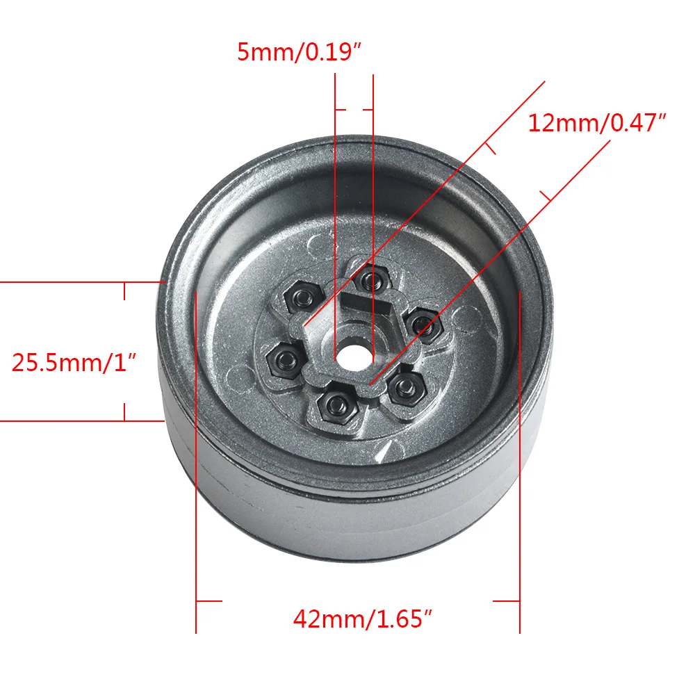

Metal Alloy 1.9 Inch Beadlock Wheel Rims for Axial SCX10 90046 D90 1/10 RC Crawler Car Wheel Hub
