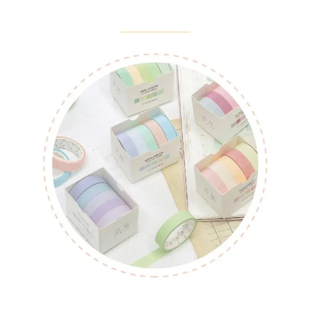 

5pcs/lot Decorative Washi Tape Diy Rainbow Sticker Masking Paper Set For Diy Crafts Planners Scrapbooks Bullet Journals Cards