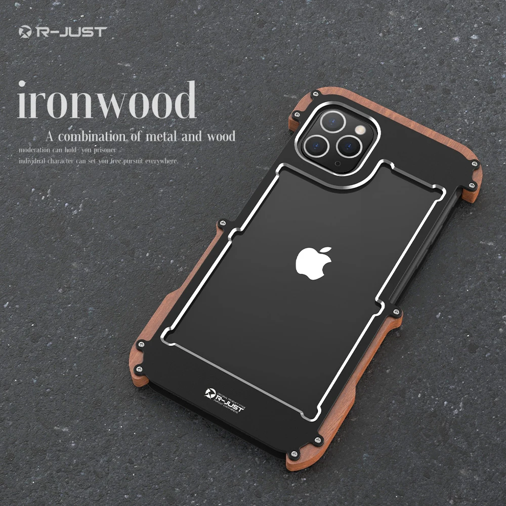 Алюминиевый металлический бампер для iPhone 11 11pro max деревянная рамка ретро чехол