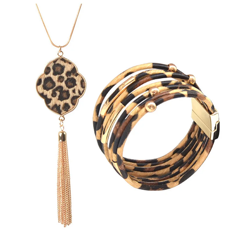 6 шт. леопардовые серьги ювелирный набор леопардовой расцветки для женщин