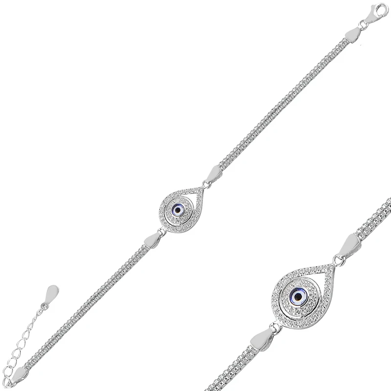 

Silverlina Silver Society Eye Zircon Cubic Zirconia Bracelet