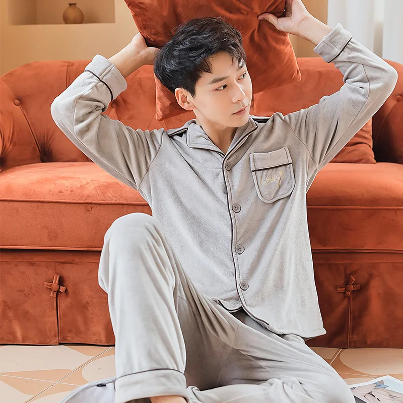 Long Sleeve Pajamas Autumn Trousers Suit Fashion Pyjama Set Large Size Nightwear Home Service House Nightdress Costume Outfit