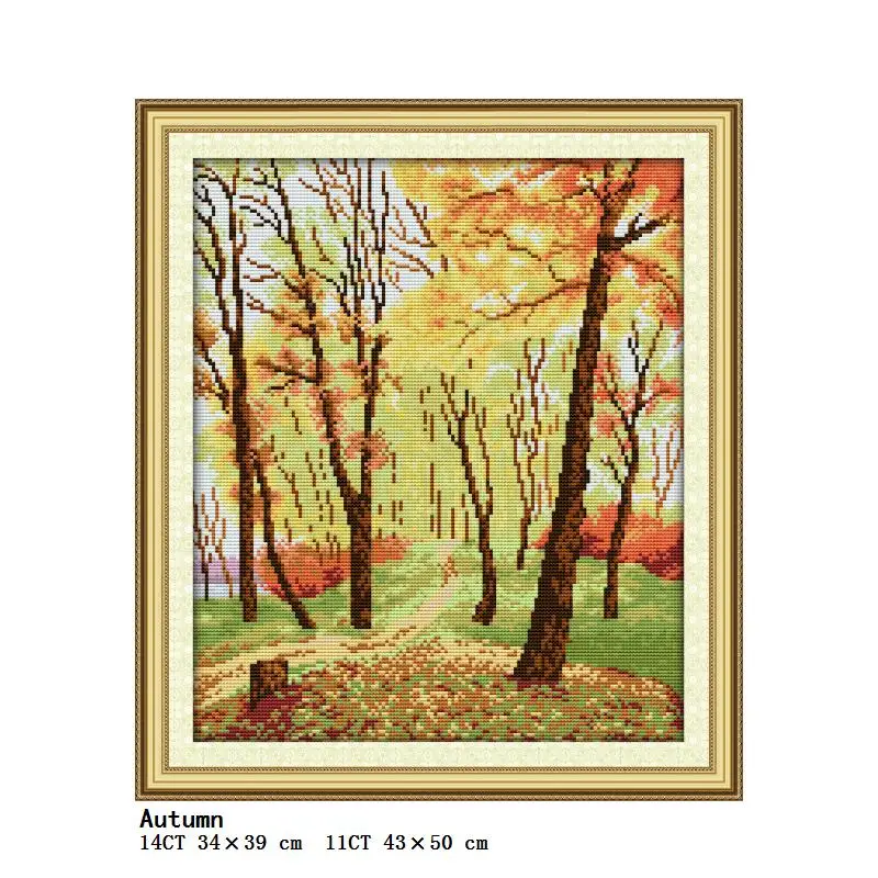 

stamped cross stitch kits Autumn forest canvas embroidery 11CT 14CT embroidery craft thread bedroom living room decoration