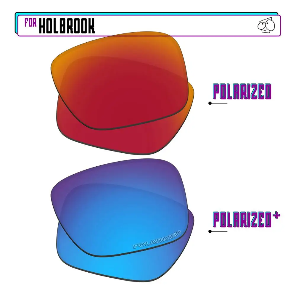 EZReplace Polarized Replacement Lenses for - Oakley Holbrook Sunglasses - BlueP Plus-RedP Plus