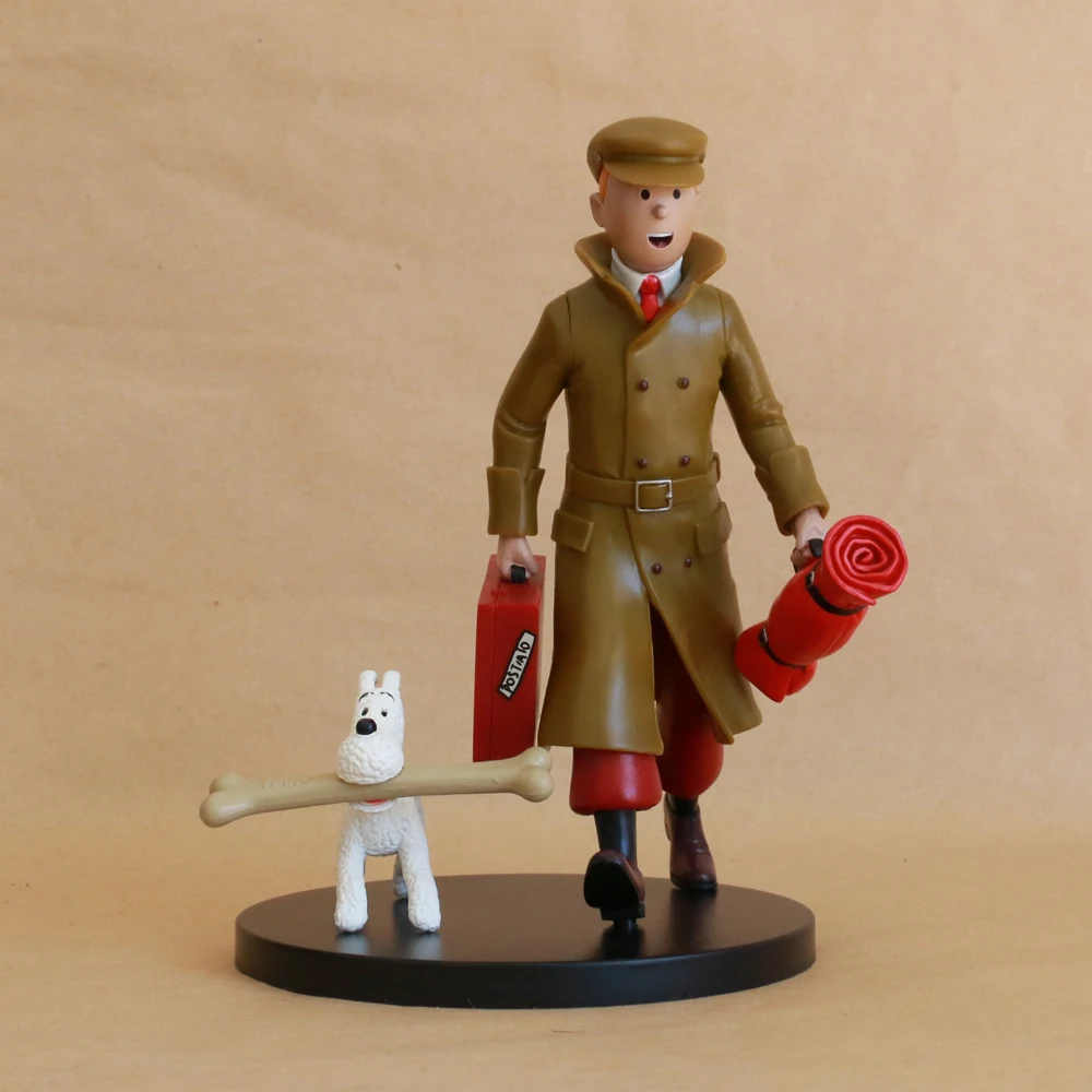 Tintin & Milou/Snowy Travel Comic Herge The Adventures Le Lotus Bleu/игрушки с изображением Голубого