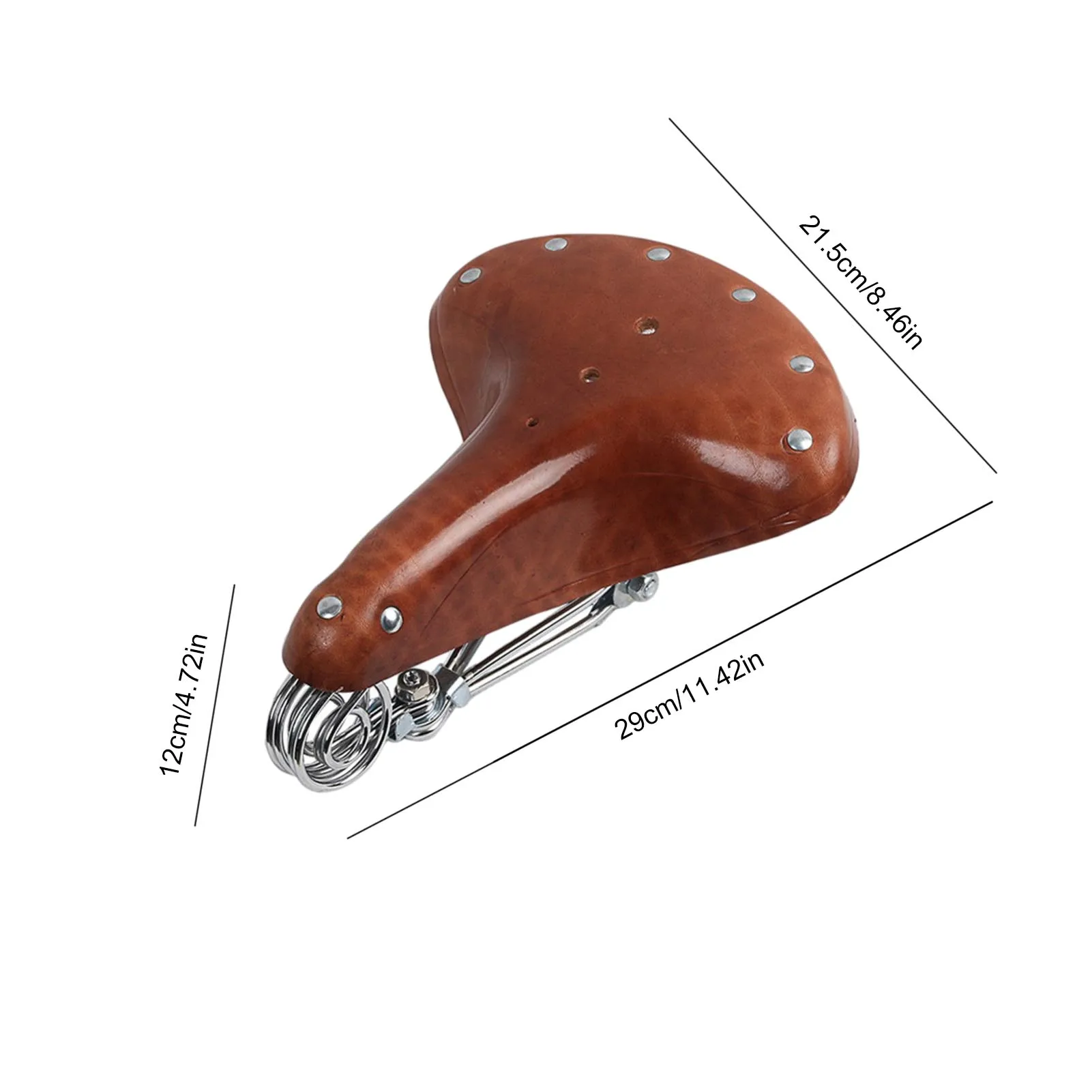 

Retro Leather 3 Spring Seat Shock Absorption Cushion Cycling Universal Comfortable Replacement Old Style Classic Bicycle Saddle