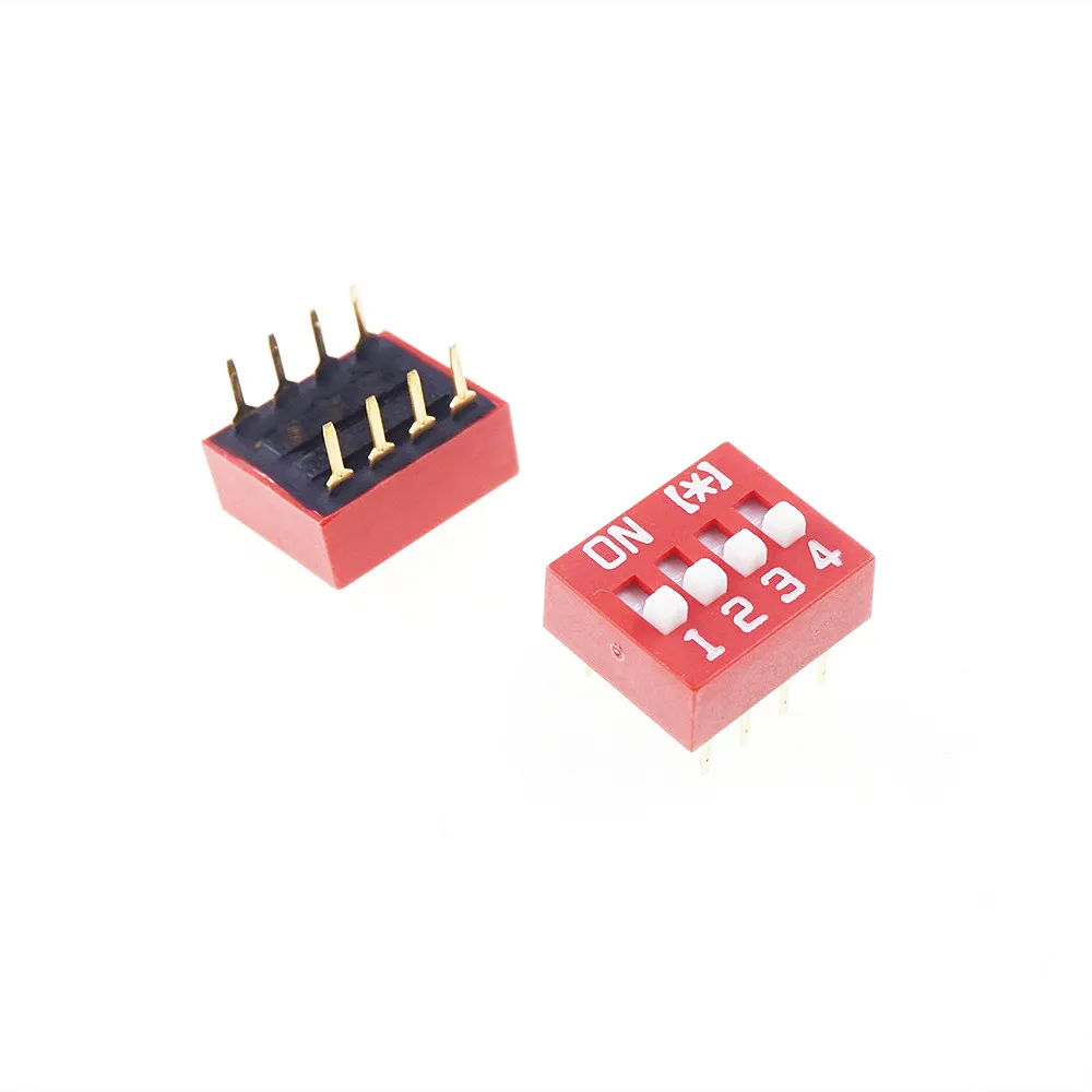 1000pcs Dip Switches SPST 4 Position 2.54mm 0.100&quot pitch Through Hole Slide (Standard) Actuator raised DIP switch Way | Обустройство