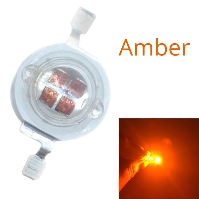 Amber 10X5 Вт высокомощный светодиодный светильник-диоды светодиодный s чип SMD светильник из бисера излучатель белый зеленый красный синий желтый лампочка Диоды лампа диод - Испускаемый цвет: Amber