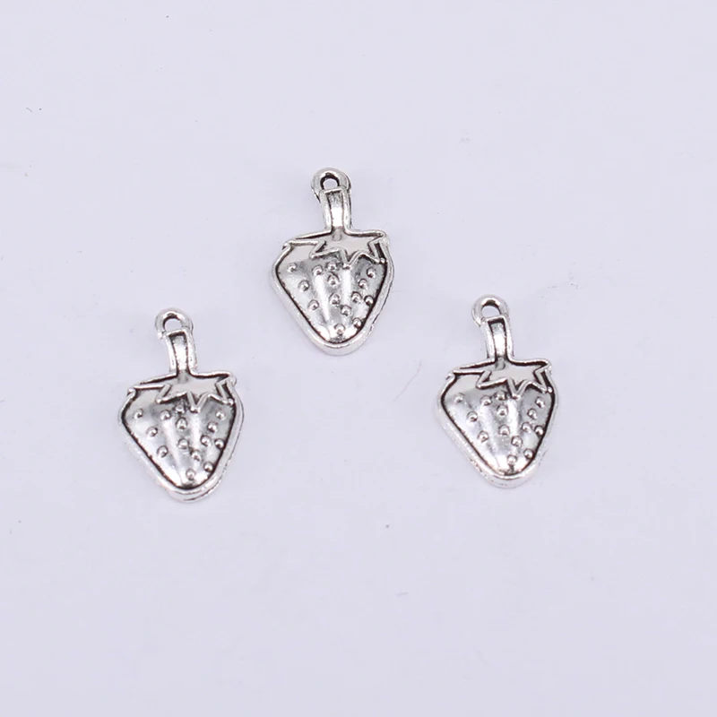 15pcs Strawberry Charms 16x10mm Antique Silver Color Pendant for DIY Jewelry Making Findings Handmade Craft 3279 | Украшения и