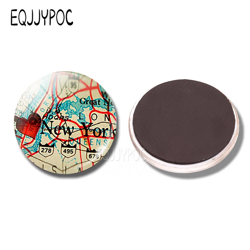 PACK OF 3 Нью-Йорк Манхэттен карта Статуя Свободы магниты на холодильник Бруклинский мост путешествия 30 мм магниты на холодильник города туристический сувенир - Цвет: PACK OF 3