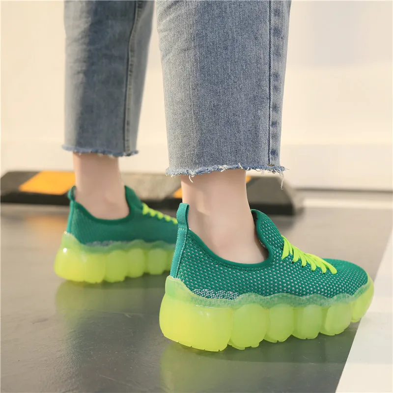 Женские кроссовки в римском стиле Times зеленые летние милые розовые повседневные