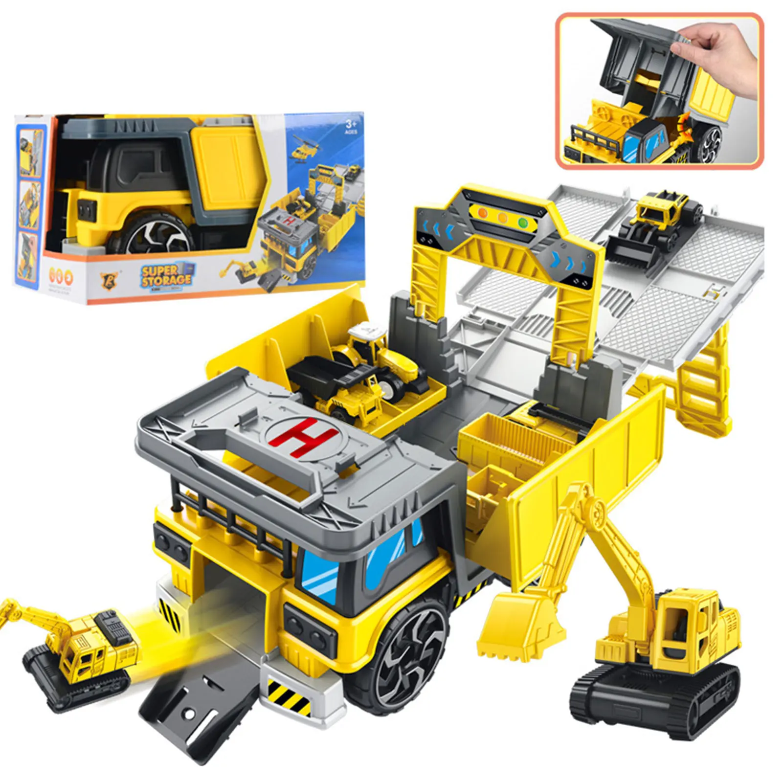 Парковка для грузовиков игрушечный гараж инерционная весёлая детская игрушка