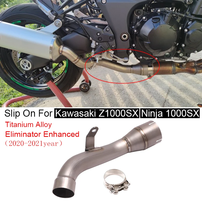 Free shipping For Kawasaki Ninja 1000SX Z1000SX 2020 2021 Motorcycle Exhaust Escape Modify Titanium Alloy Link Pipe Cat Delete