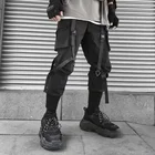 Брюки-карго CHRONSTYLE мужские с пряжкой, уличная одежда, джоггеры, модные спортивные штаны, повседневные брюки-султанки в стиле Харадзюку, лето 2021