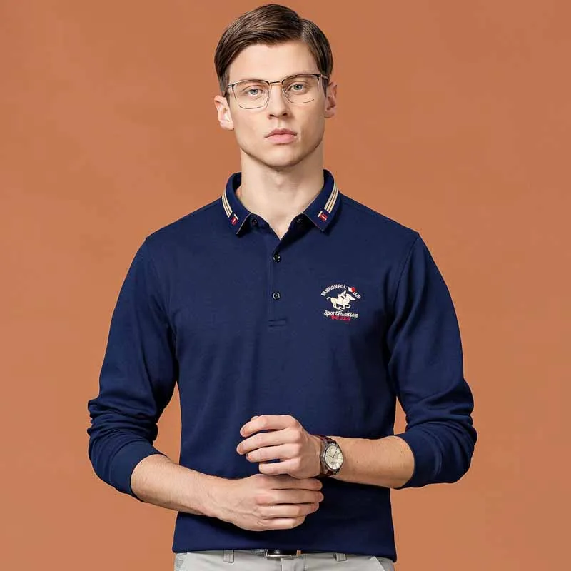 

Men's Long sleeve polo shirt New poloshirts plus size YP8977