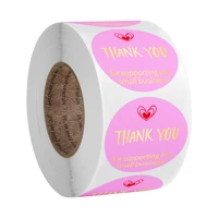 500pcs pink label paper thank you sticker seal labels for supporting my business gift package decoration stationery sticker