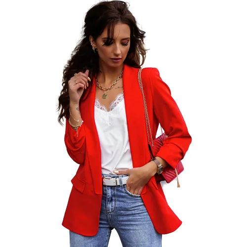 

women's long-sleeved small suit 2020 Europe and the United States new OL temperament professional repair body jacket