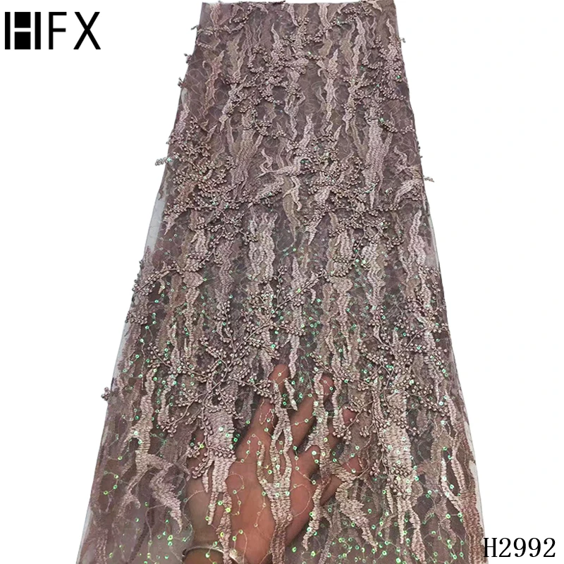 HFX новейший дизайн французская чистая кружевная ткань высокого качества Серый