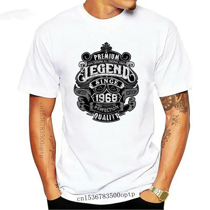 

New 2021 Summer Brand Men Men Casual Fitness Premium Legend Since 1968 50th Birthday Mens Funny T-Shirt 50 Year Old Top T-Shirt