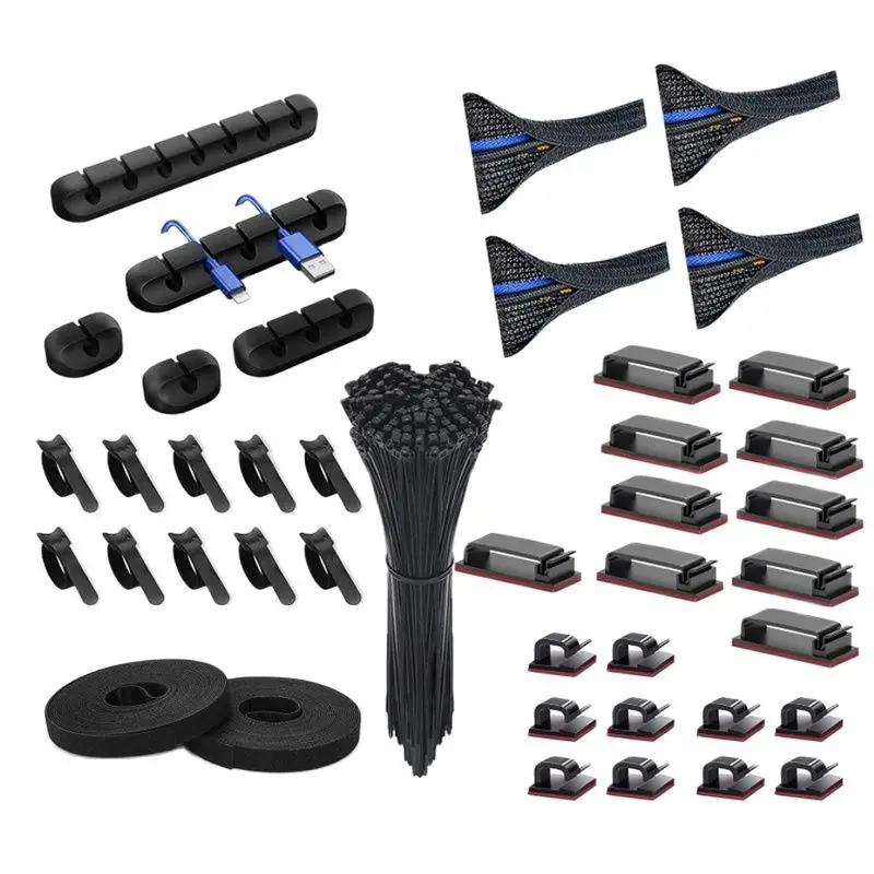 

141 PCS Cord Management Organizer Kit Durable Useful Neat Not Mess Safe Convenient for TV Office Home органайзер для проводов