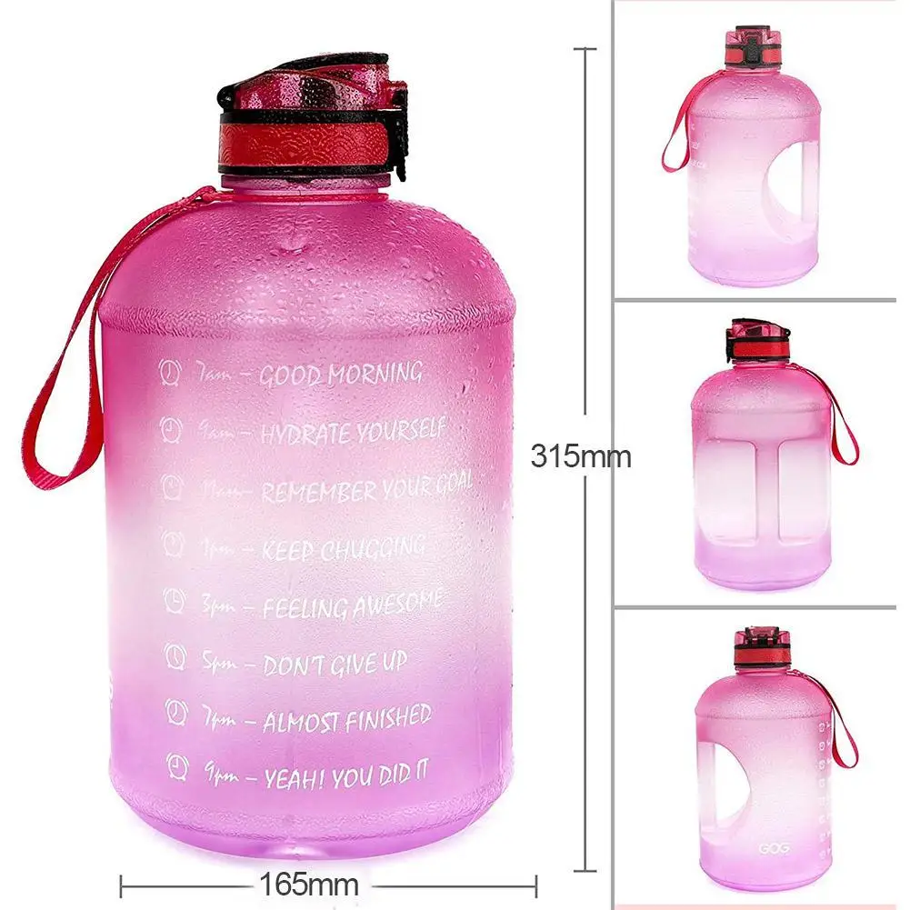 

3.78L Large Capacity Sports Frosted Gradient Water Bottle Fitness Portable Plastic Drinking Bottle Camping Travel Sports Bottle