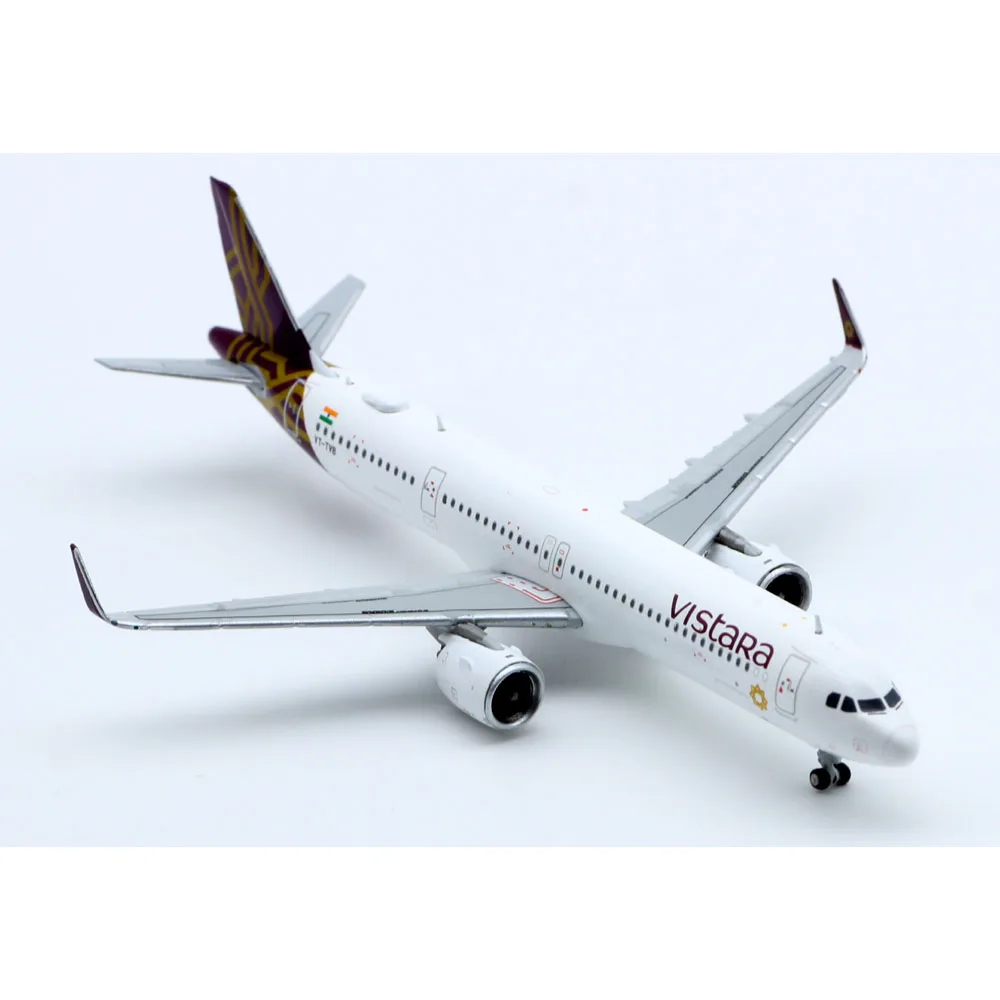 Фото Коллекционный самолет из сплава в подарок JC Wings XX4467 Vistara Airlines Airbus A321NEO, литой под давлением самолет JET, модель VT-TVB с подставкой №4