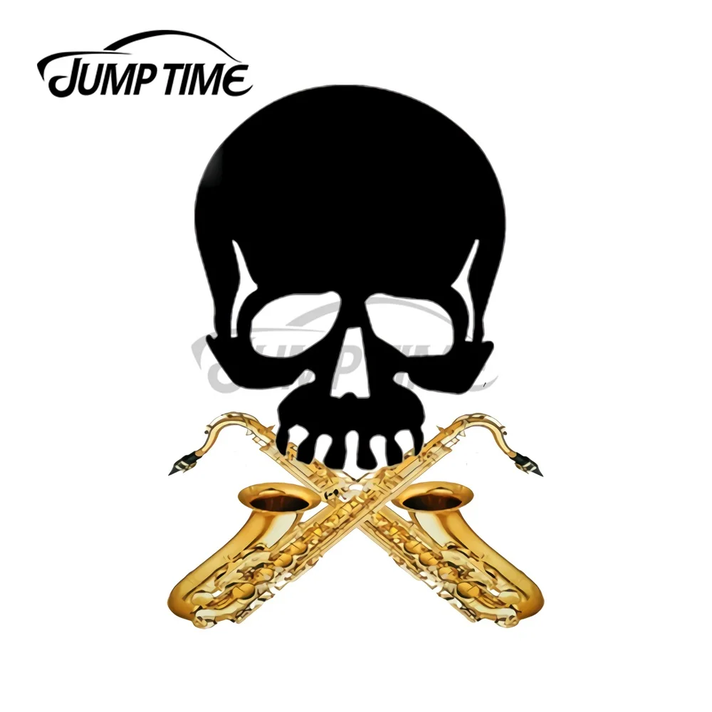 

Автомобильные наклейки JumpTime с черепом и саксофоном, 13x10,2 см