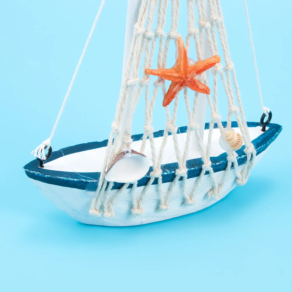 Винтажный Средиземноморский стиль морской мореходный деревянный синий парусник