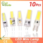 10 шт. COB с регулируемой яркостью LED G4 светильник G9 светодиодный Lamp 220V AC DC 12V светодиодный G9 3W 5W 6W SMD 2835 Светодиодный светильник ing заменить галогенный прожсветильник