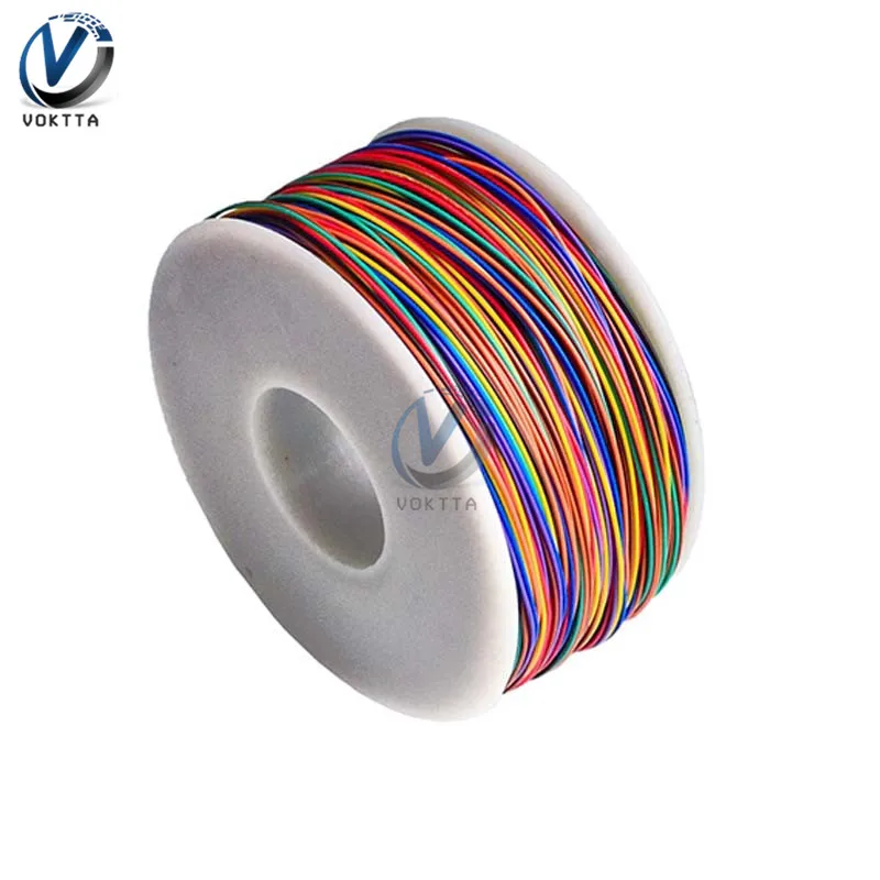 8 цветов 30AWG провод для обертывания проволоки UL1423 0 25 мм луженая медь твердый ПВХ
