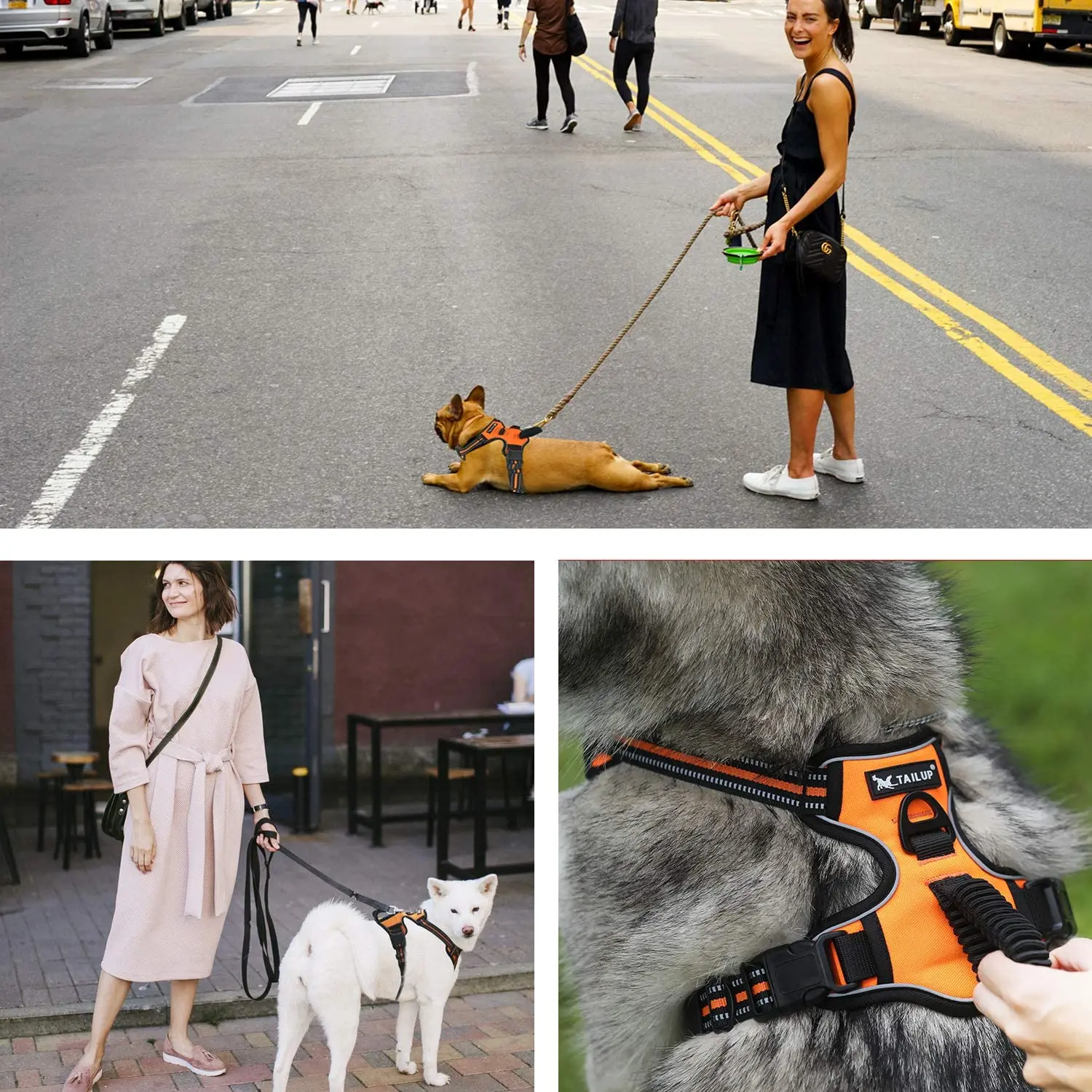 

Pet Reflective Nylon Dog Harness No Pull Adjustable Medium Large Naughty Dog Vest Safety Vehicular Lead Walking Running