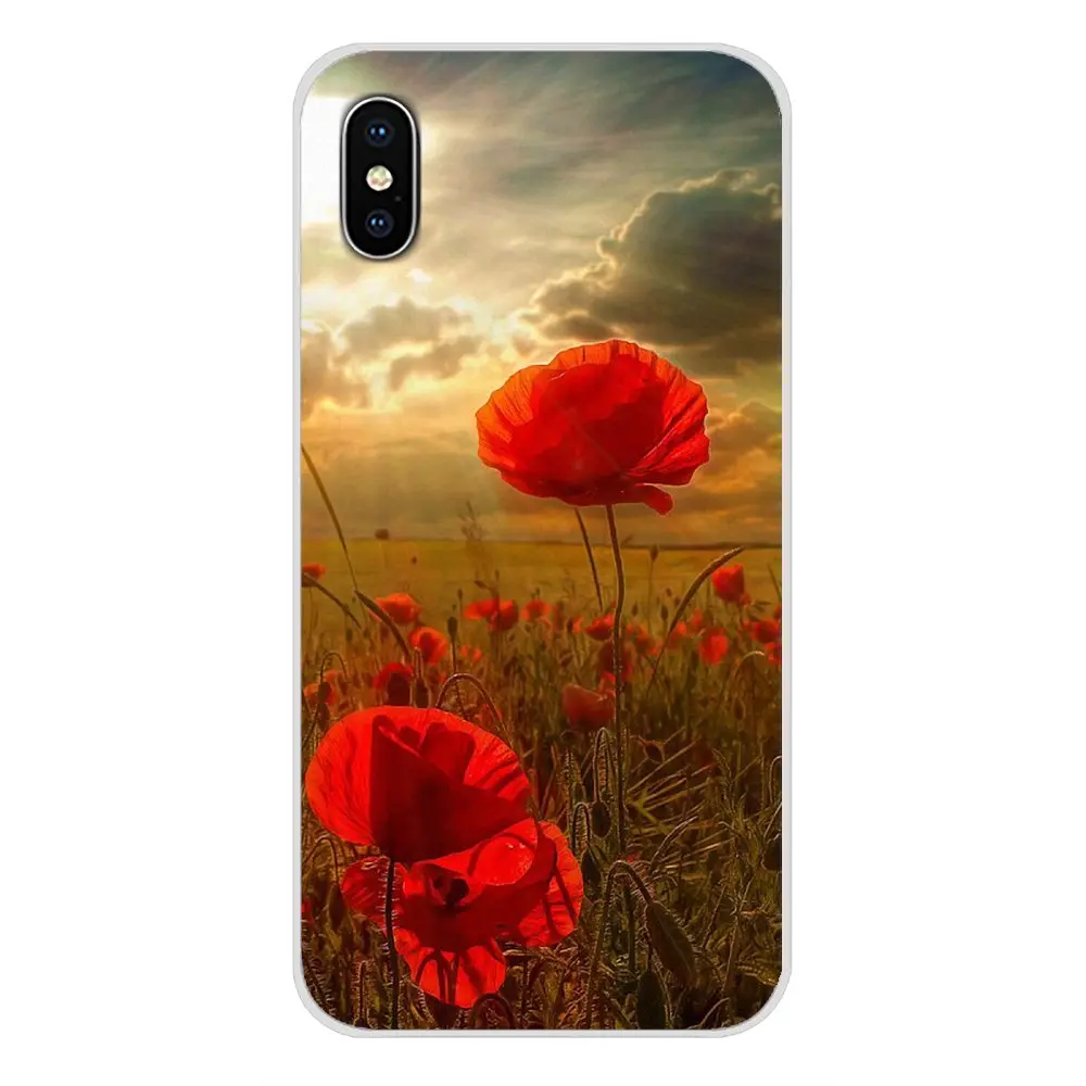 Аксессуары чехлы для телефонов Чехлы с рисунком макового цветка Samsung A10 A30 A40 A50 A60
