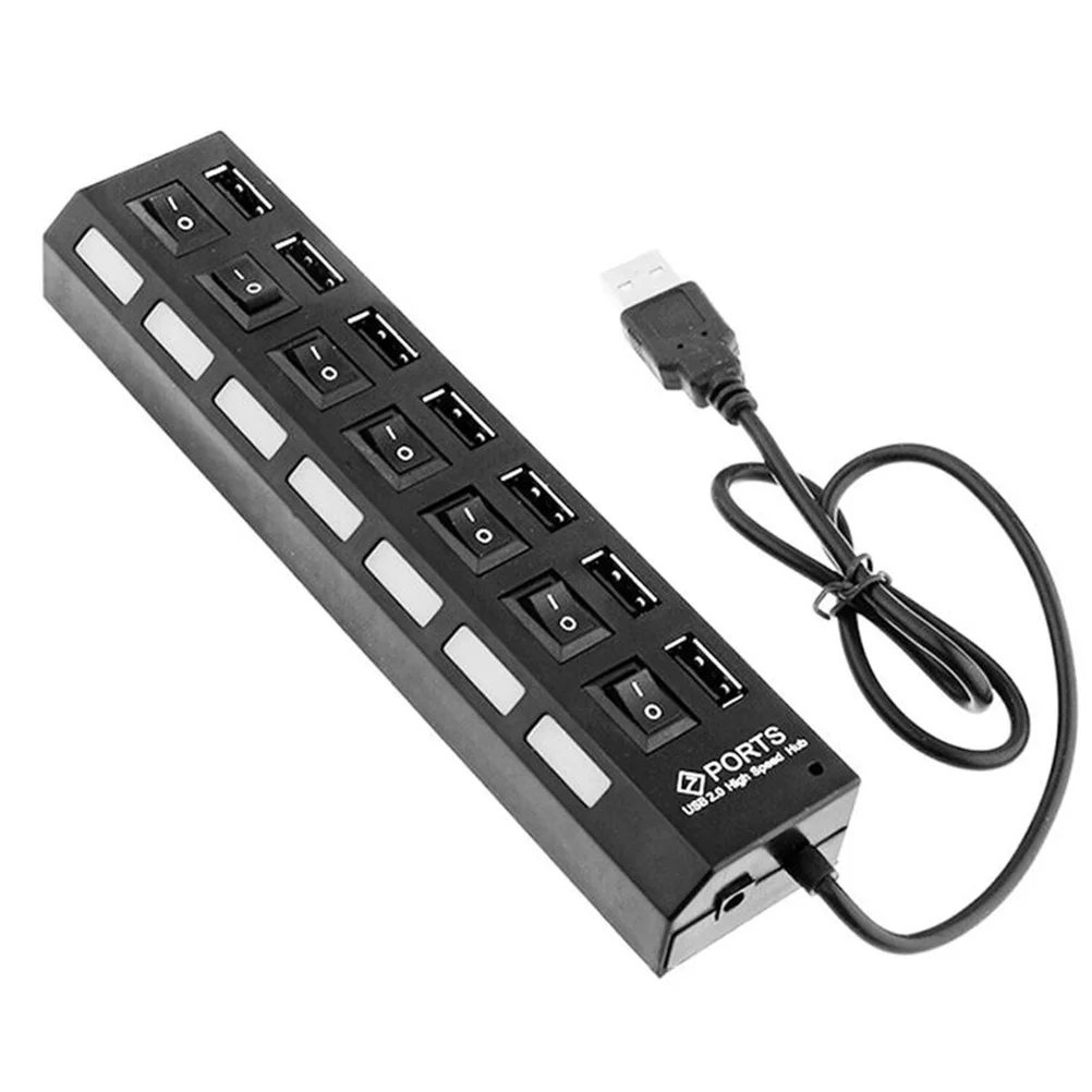 Usb-кабель со светодиодной подсветодиодный кой и 7 портами | Компьютеры офис