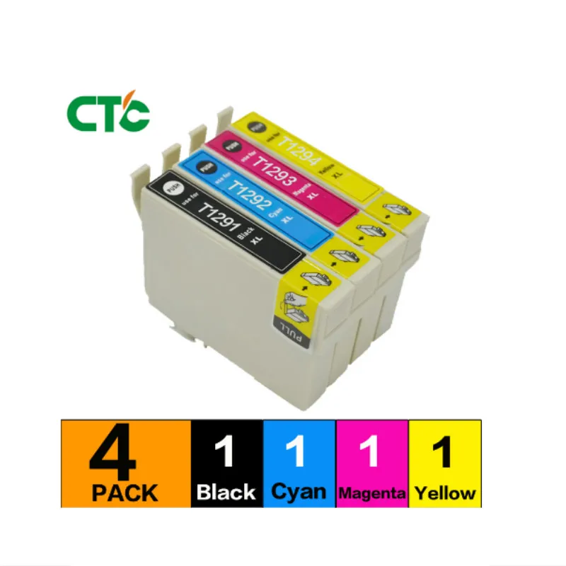 1 juego совместимый T1291 T1294 T129 E 1291 cartuchos de tinta para Cartucho inyección Stylus SX235W SX 235W 235 W|Чернильные