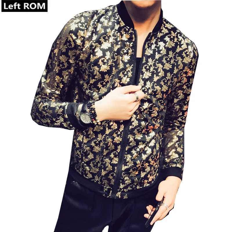 Новинка 2020 Мужская модная тонкая сценическая куртка с принтом для ночного