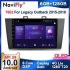 6G + 128G QLED 4G LTE Carplay Android 10 для Subaru Outback 5 2014-2018 автомобильный Радио мультимедийный видео плеер навигация GPS 2 din dvd