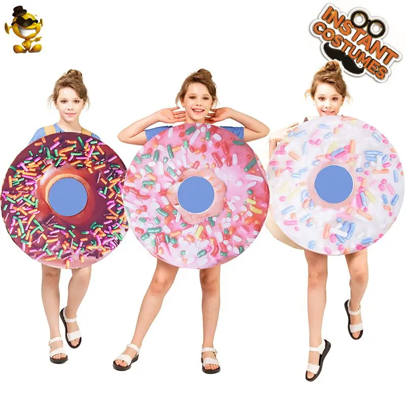 Disfraz de Donut para niños, disfraz de Donut para Halloween, Unisex, Túnica bonita de Donut, vestido de lujo para fiesta de cumpleaños