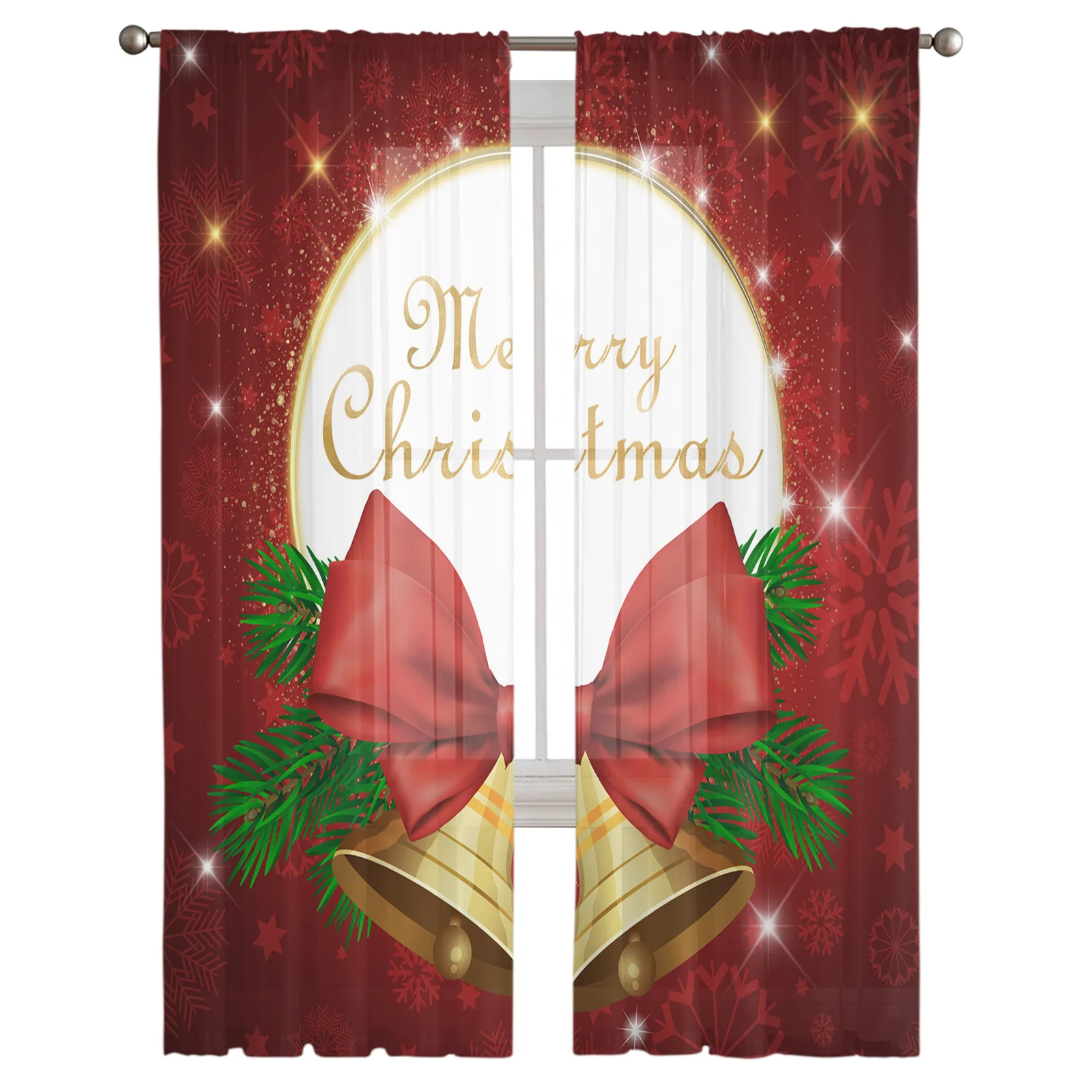 Рождественские рождественские колокольчики Красные праздничные прозрачные