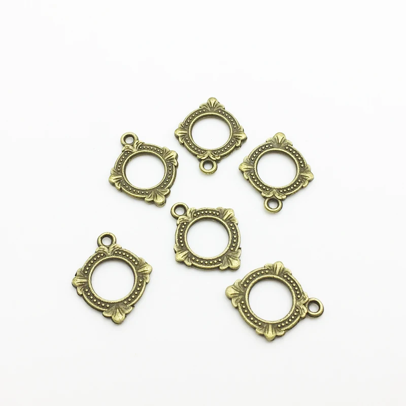 

30pcs/lot Charms 15*18mm Vintage Bronze Tone Round Shape Charm Pendants For Bracelet Necklace Making
