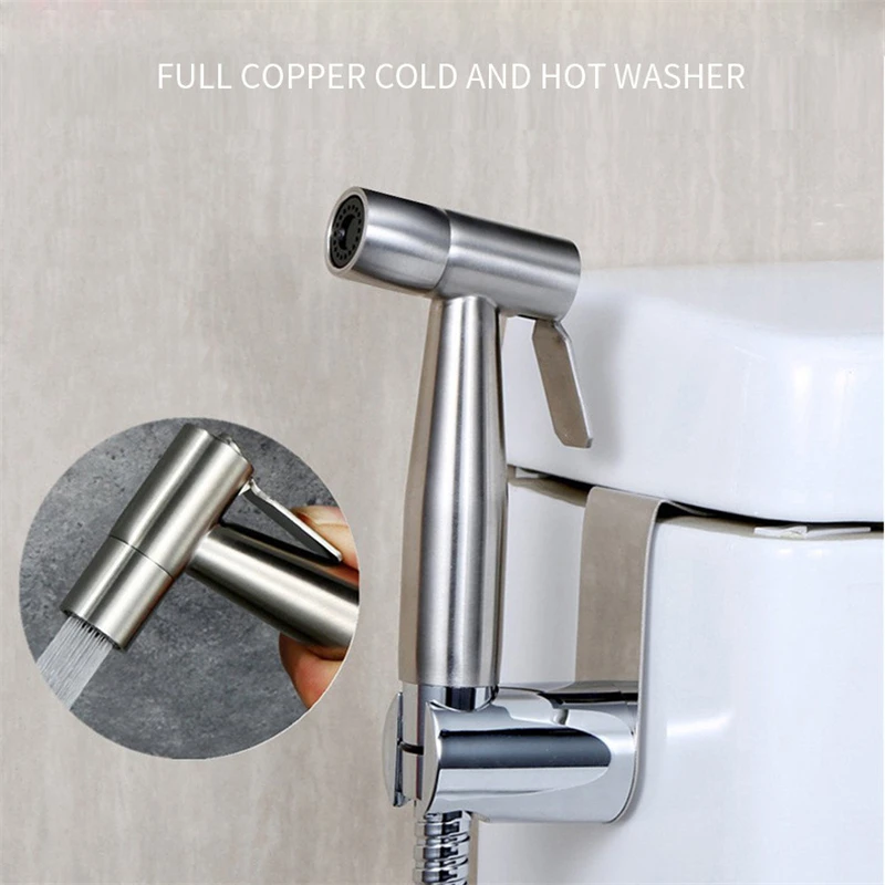 

1 Set Handheld Bidet Sprayer Stainless Steel Hand Bidet Faucet Bathroom Hand Sprayer Shower Head