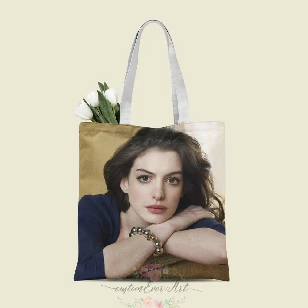 

Anne Hathaway tote bag custom canvas tote bags for women for teacher Birthday Bags Gift Bag personalized gifts