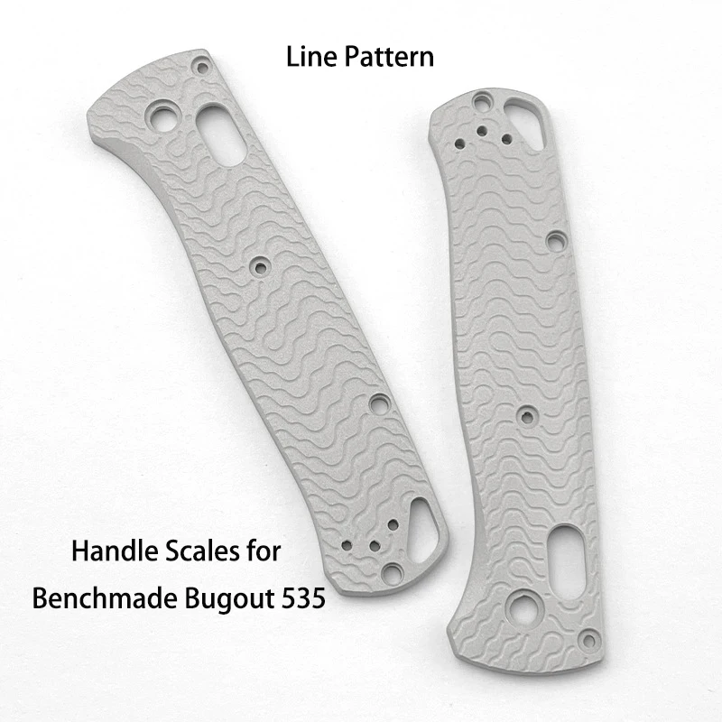 

1Pair Aluminum Alloy Folding Knife Handle Non-Slip Scales for Benchmade Bugout 535 Line Pattern DIY Blank Grip Patches SandBlast