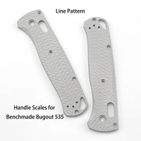 1pair aluminum alloy folding knife handle non slip scales for benchmade bugout 535 line pattern diy blank grip patches sandblast