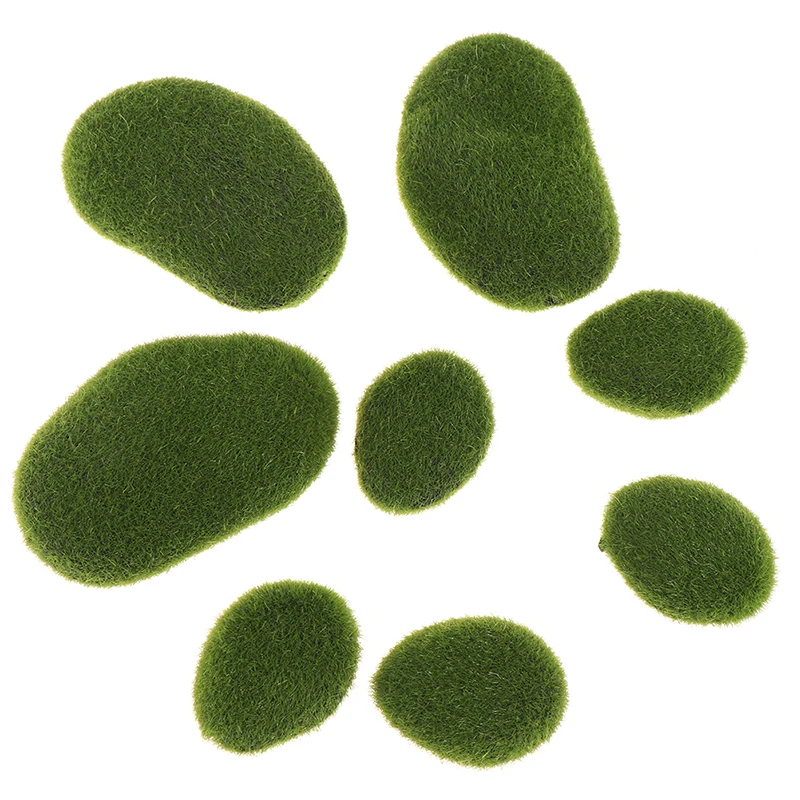 30 шт. 3 Размеры искусственного камня Мосс Rocks декоративные Зеленый мох мячи для