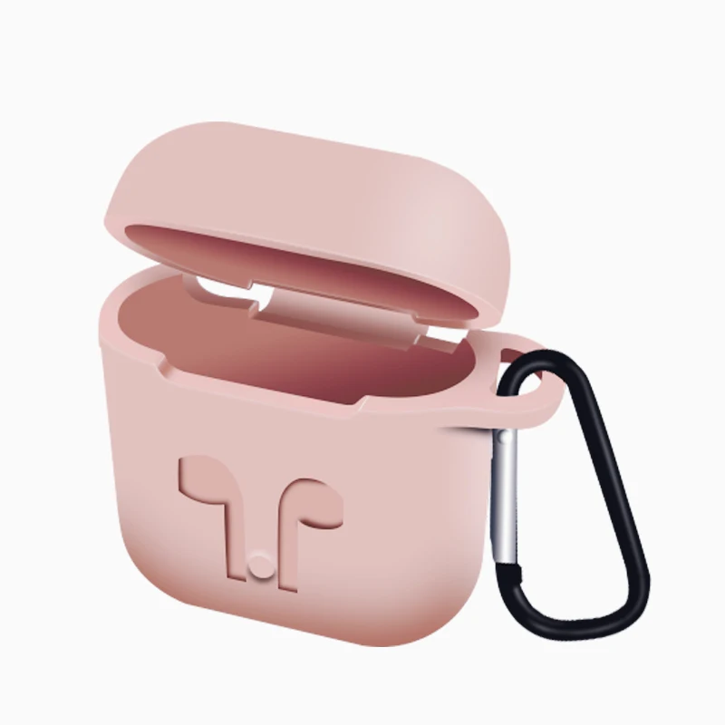 pink Для AirPods чехол силиконовый защитный чехол с подставкой чехол противоударный Earpods чехол для Apple для наушников для Airpod чехол Зарядное устройство аксессуары - Цвет: pink