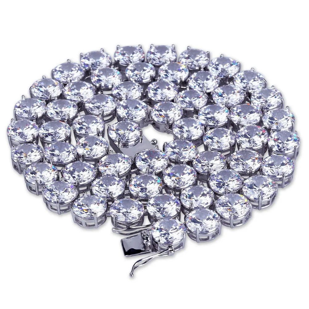 Цепь теннисная с крупным фианитом чокер в стиле хип хоп украшение под золото и