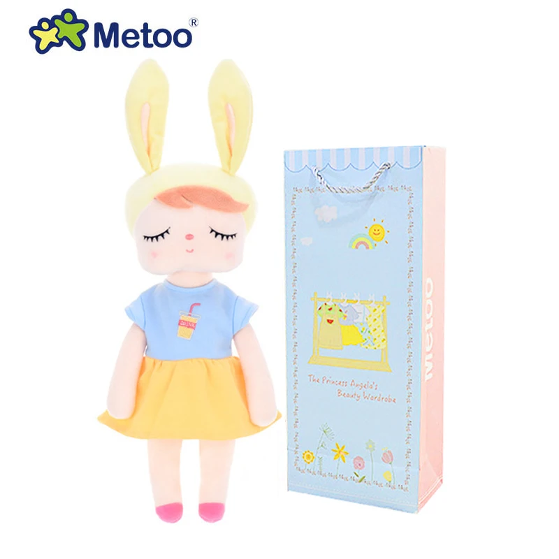 913-16 Кукла Metoo, плюшевые игрушки для девочек, милые Мультяшные фрукты, кролик Анжела, мягкие животные для детей, оригинальная коробка - Цвет: 913-16