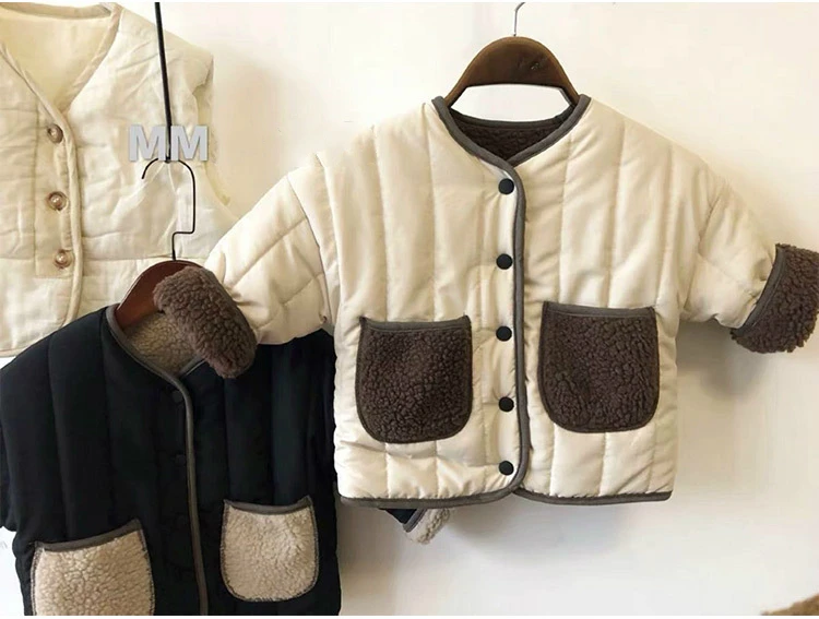 Пальто из искусственного меха для девочек теплая двухсторонняя верхняя одежда