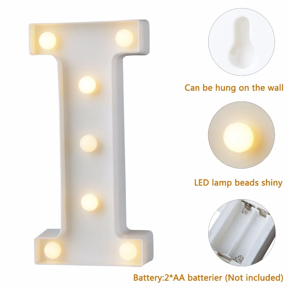 

Alphabet Letter LED Lights Marquee Sign Number Lamp Decoration Night Light For Party Bedroom Wedding Birthday Christmas Decor