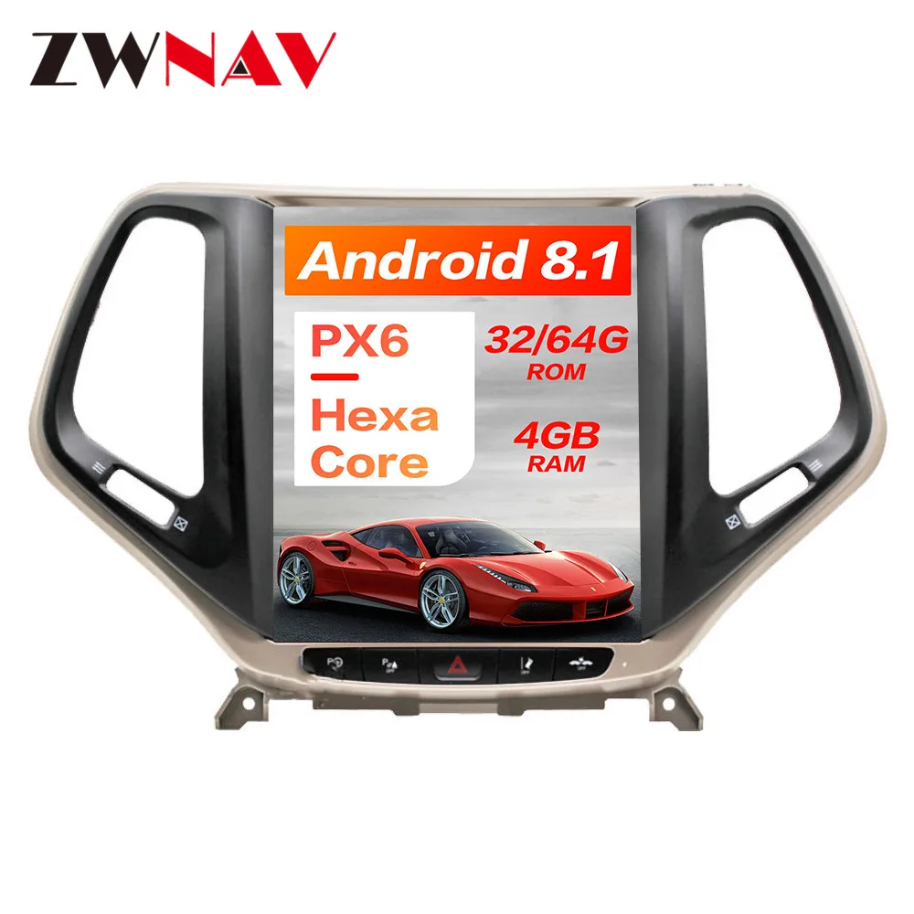 Android 8,1 Tesla стиль 4 Гб PX6 Автомобильный gps навигация для JEEP Cherokee- головное устройство с Радио мультимедийный плеер Android Авто HD